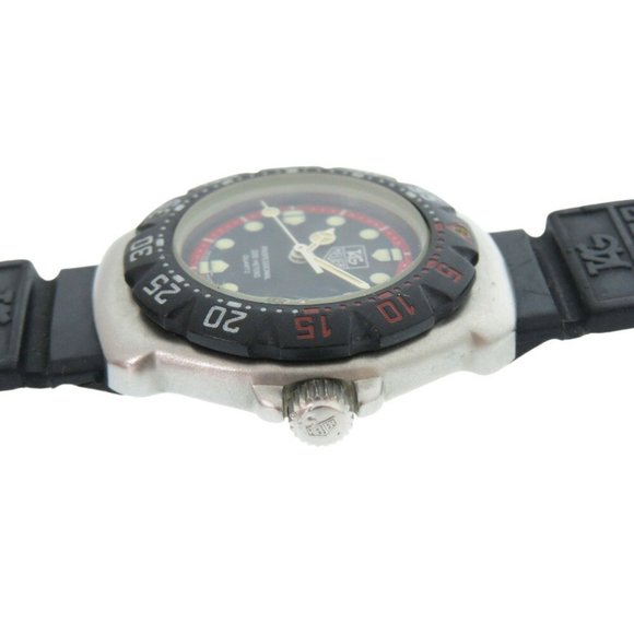 TAG Heuer Formula 1 374.508 Stainless Steel Rubber Black Dial Quartz Wristwat...